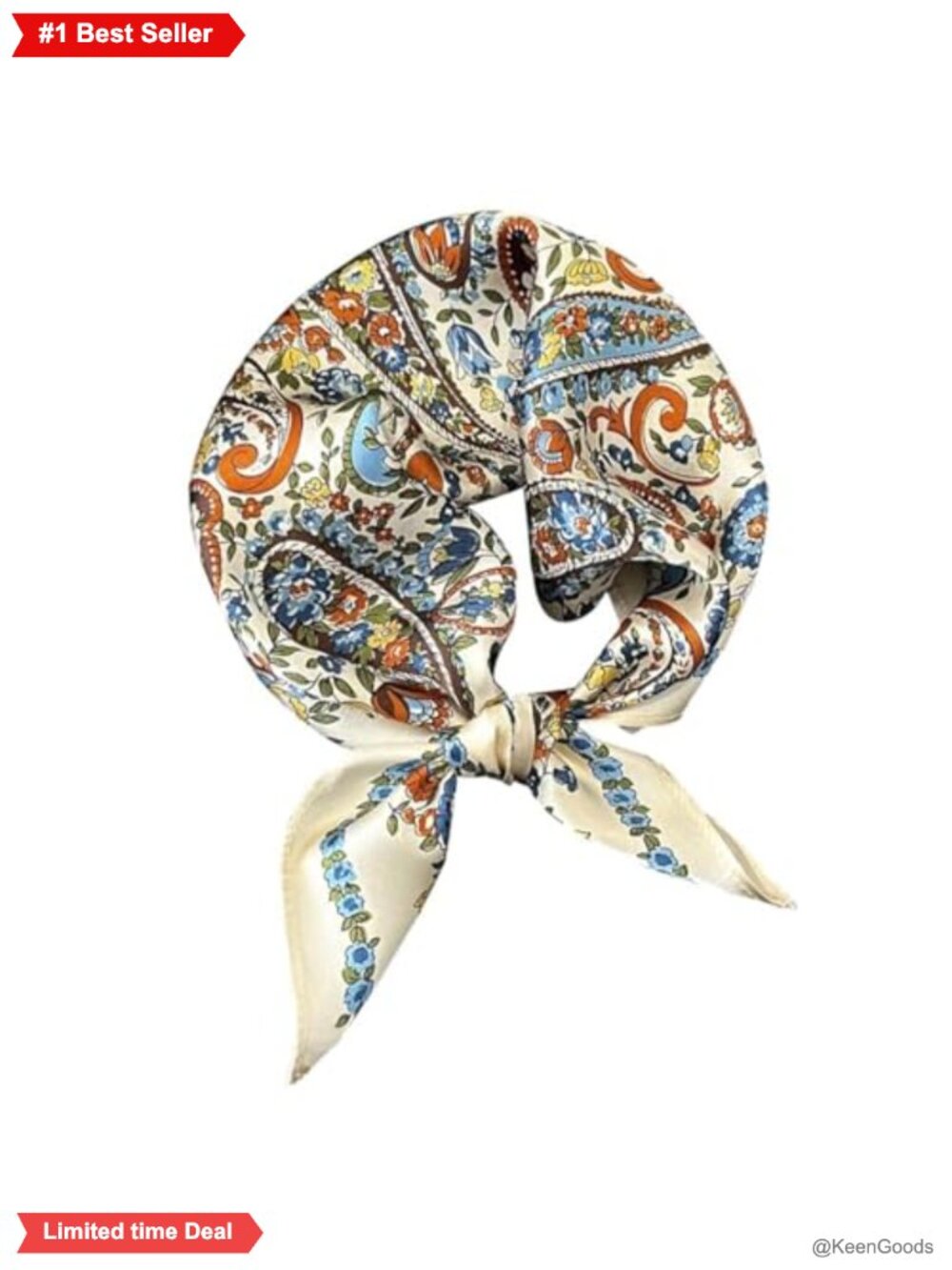 100% Mulberry Silk Neck Scarf 21x21 Lightweight Neckerchief Small Square